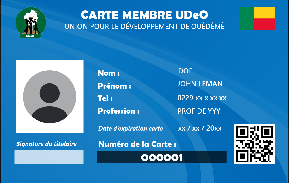 Example of Member Card